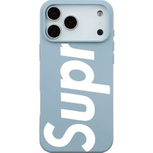 Casen iPhone 17 Pro Max Bebe Mavisi Lansman Sup Tasarımlı Renkli Silikon Kılıfı
