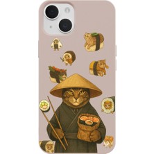 Casen iPhone 11 Pudra Kedi Tasarımlı Gimbap Cat Renkli Silikon Telefon Kılıfı