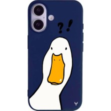 Casen iPhone 17 Lacivert What Duck Ördek Tasarımlı Kamera Korumalı Renkli Silikon Kılıf