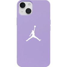 Casen iPhone 14 Plus Lila Lansman Renkli Silikon Premium Basketbol Kılıf