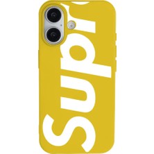 Casen iPhone 16 Plus Sarı Lansman Sup Tasarımlı Renkli Silikon Kılıfı