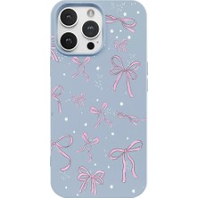 Casen iPhone 15 Pro Max Mavi Ribbon Stars Kamera Korumalı Premium Renkli Silikon Kılıf