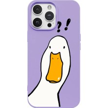 Casen iPhone 13 Pro Lila What Duck Ördek Tasarımlı Kamera Korumalı Renkli Silikon Kılıf