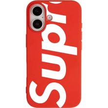 Casen iPhone 16 Kırmızı Lansman Sup Tasarımlı Renkli Silikon Kılıfı