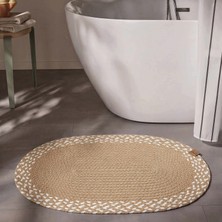 Cool Halı Glenn Oval Banyo Paspası Bohem El Dokuma Örgü Klozet Önü Lavabo Önü Duş Önü Kapı Önü Balkon Paspası