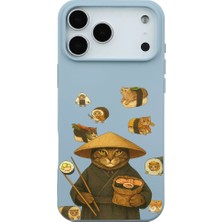 Casen iPhone 17 Pro Bebe Mavisi Kedi Tasarımlı Gimbap Cat Renkli Silikon Telefon Kılıfı