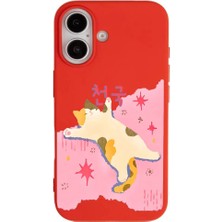 Casen iPhone 17 Kırmızı Cat Sleeping Kamera Korumalı Premium Lansman Renkli Silikon Kılıfı