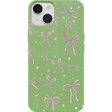 Casen iPhone 11 Yeşil Ribbon Stars Kamera Korumalı Premium Renkli Silikon Kılıf
