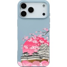 Casen iPhone 17 Pro Max Bebe Mavisi Lansman Sakura Renkli Silikon Kılıfı