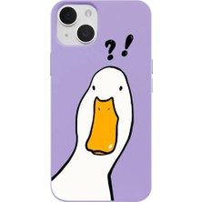 Casen iPhone 12 Lila What Duck Ördek Tasarımlı Kamera Korumalı Renkli Silikon Kılıf