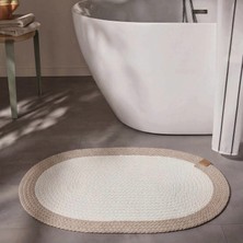Cool Halı Glenn Oval Banyo Paspası Yıkanabilir Çift Taraflı El Dokuması Bohem Lavabo Önü Tuvalet Önü Paspası