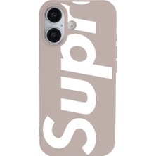 Casen iPhone 16 Plus Pudra Lansman Sup Tasarımlı Renkli Silikon Kılıfı