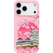 Casen iPhone 17 Pro Max Pembe Lansman Sakura Renkli Silikon Kılıfı