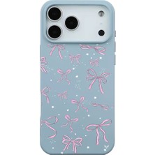Casen iPhone 17 Pro Max Bebe Mavisi Ribbon Stars Kamera Korumalı Premium Renkli Silikon Kılıf