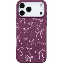 Casen iPhone 17 Pro Bordo Ribbon Starskamera Korumalı Premium Renkli Silikon Kılıf