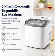 Hızlı Store Buz Makinesi 9 Küplü Otomatik Taşınabilir Saplı, 6 Dakikada Hızlı Buz Üretimi Mini Ev Tipi