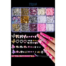 Misyul Tırnak Süsleme Pink Glam Charm Seti, Nail Art Tırnak Süslemesi