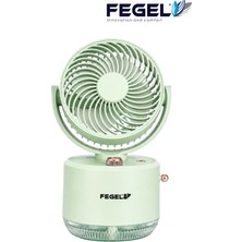 Fegel FG-03 Masaüstü Şarjlı Nemlendiricili Otomatik Dönüşlü LED Işıklı Fan