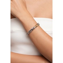 Bacc Gold-Silver Kalın Zincir Klasik Model Bileklik