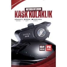Ensiga Mega Güçlü Batarya 1.800MAH Kurye Motorcu Intercoom Kask Kulaklık Moto Kulaklık
