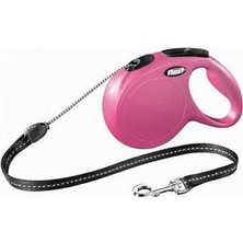 Bezos New Classic Otomatik Ip Köpek Gezdirme Tasması Medium 8 mt Pembe