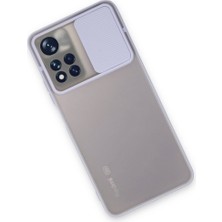 Bezos Note 11 Pro Plus 5g Kılıf Palm Buzlu Kamera Sürgülü Silikon - Lila