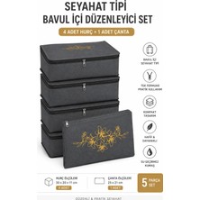 5 Parça Bavul , Valiz Içi Seyahat Tipi Hurç Düzenleyici Seti - 30X30X11 cm