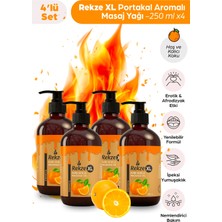 Rekze Portakal Aromalı Yenilebilir Aromaterapi Masaj Yağı 4'lü Avantaj Paketi 4 x 250 ml