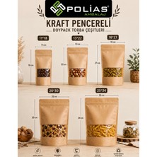 Polias Ambalaj Dar   Pencereli Kraft Kilitli Doypack  ( 500 Adet)