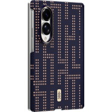 Galaxy Z Fold 8 Uyumlu Kılıf M-Safe Özellikli Raptic Aramid Skinpro Serisi Karbon Kapak Lacivert