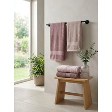 Papillon Lüks Yumuşak Dokulu El Havlusu Mürdüm Tonları 4'lü Set 50X90 cm