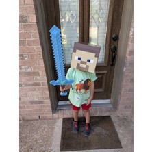 Axelon Minecraft Kostümü Cosplay Steve Kafası Maskesi Helmet