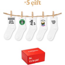 Carnaval Socks 5’li Unisex Desenli Kısa Konç Çorap Seti-5 Hediye Kutulu