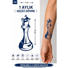 Tattoo 1 Ay Kalıcı 24 Saat Sonra Kararan Santranç Vezir  Mınımal Model Geçici Dövme