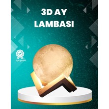 Herşey Trend 16 Renkli 3D Ay Gece Lambası Rgb Modlu Şarjlı Uzaktan Kumandalı