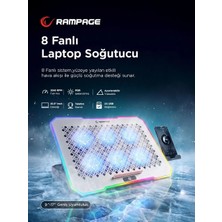 Rampage S48 Freez Gümüş 10 Mode Rgb 70*70*10MM*6 Adet Fan 9-17 Notebook Soğutucu Stand