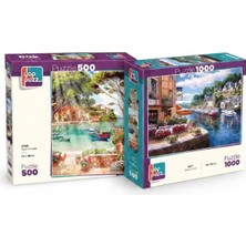 Farbu Oyuncak Sessiz Liman ve Güne Merhaba Ikili Set - 1000 + 500 Parça Ikili Puzzle Seti