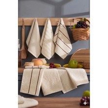 Papillon Bej Renk Mutfak Havlusu Seti 6 Parça 30 x 55 Yumuşak Dokulu Emici Kurulama Bezi