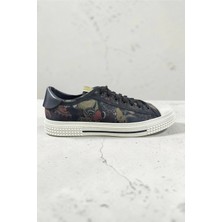 Siyah Renkli Kamuflaj Desenli Erkek Sneakers