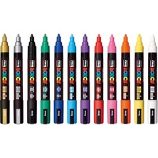 Die Grup Uni Posca Markör Kalem 5m Set 1.8-2.5 mm Keçe Uçlu (12'li Set)