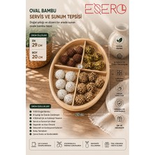 Esero Oval Bambu Bölmeli Servis ve Sunum Tepsisi – Kapaklı Doğal Bambu Organizer Tepsi