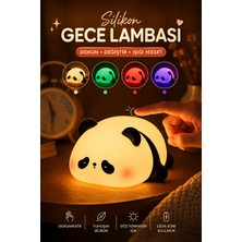 Solvéra Renk Değiştiren Silikon Panda Gece Lambası - Dokunmatik ve Şarjlı Masa ve Gece Lambası