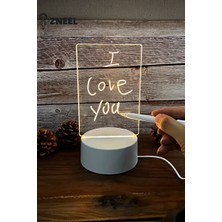 Orvessa Neon Etkili LED Yazı ve Not Panosu Lambası Masa ve Gece Lambası