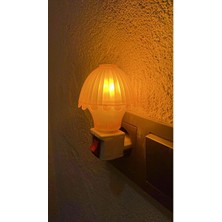 Orvessa Nostaljik Mantar Tipi Gece Lambası, Fişli Anahtarlı ve 7 Watt Ampüllü Masa ve Gece Lambası