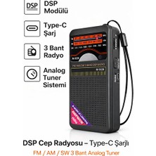 Orvessa Taşınabilir Dsp Cep Radyosu ile Çok Bantlı Müzik Dinleme Alarm Saatli Radyo