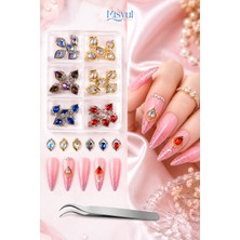 Misyul Tırnak Süsleme Damla Taş Charm Seti, Nail Art Tırnak Süslemesi