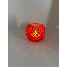 Yerli Geometri Işık Kırmızı Thealight Mum Lamba