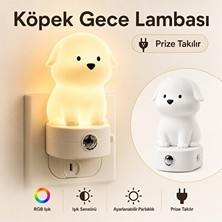 Orvessa Sevimli Köpek Figürlü Akıllı LED Gece Lambası - Çocuk Odası Dekoru Masa ve Gece Lambası