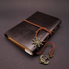 Aesco Siyah Deri Pusula Defter
