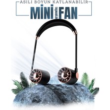 Ensiga Mini Fan USB Tembel Asılı Boyun Katlanabilir Taşınabilir Küçük Fan Uzun Ömrü Turbo